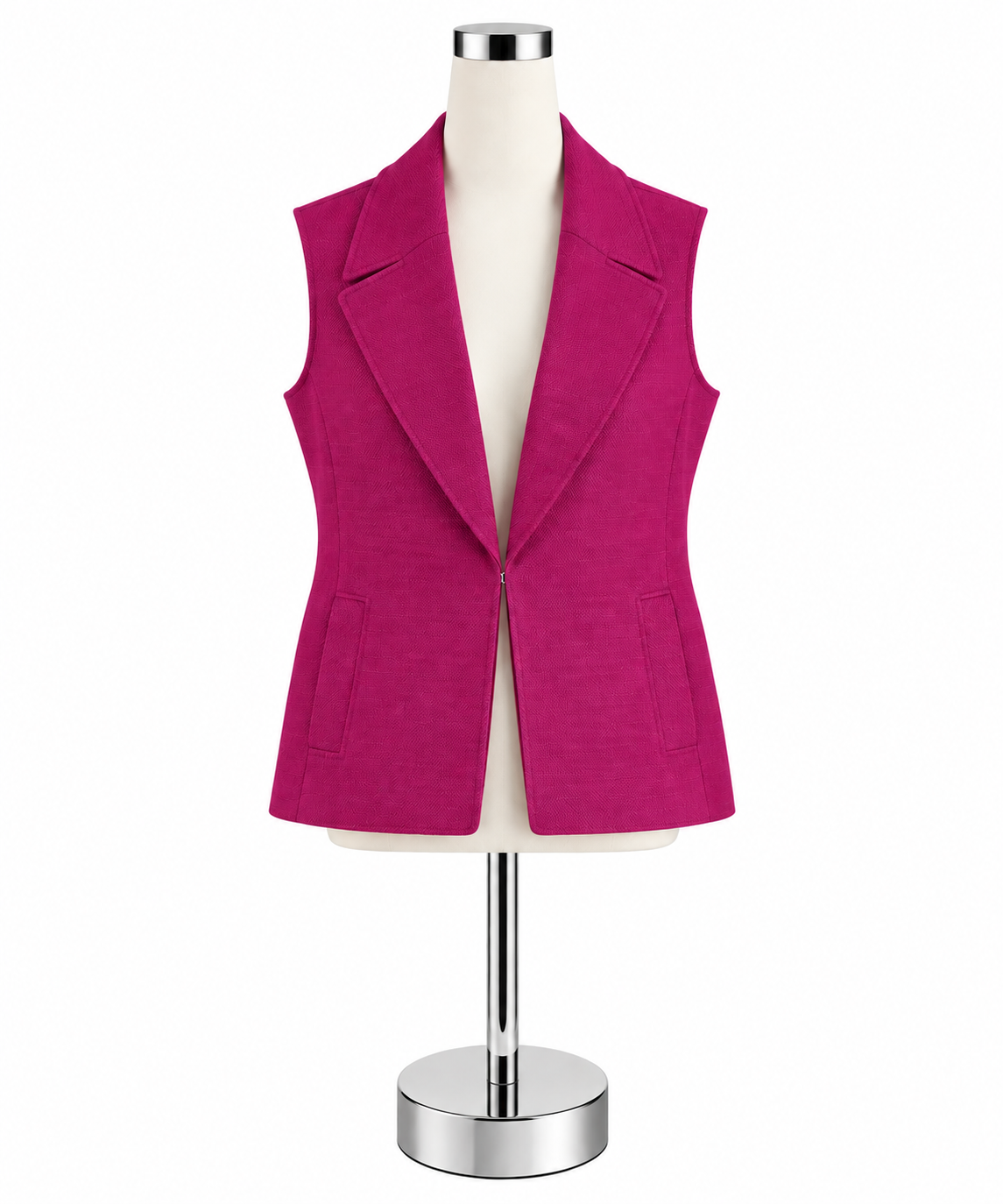 Liz Claiborne Raspberry Pink Notched Lapel Blazer Vest Size 6