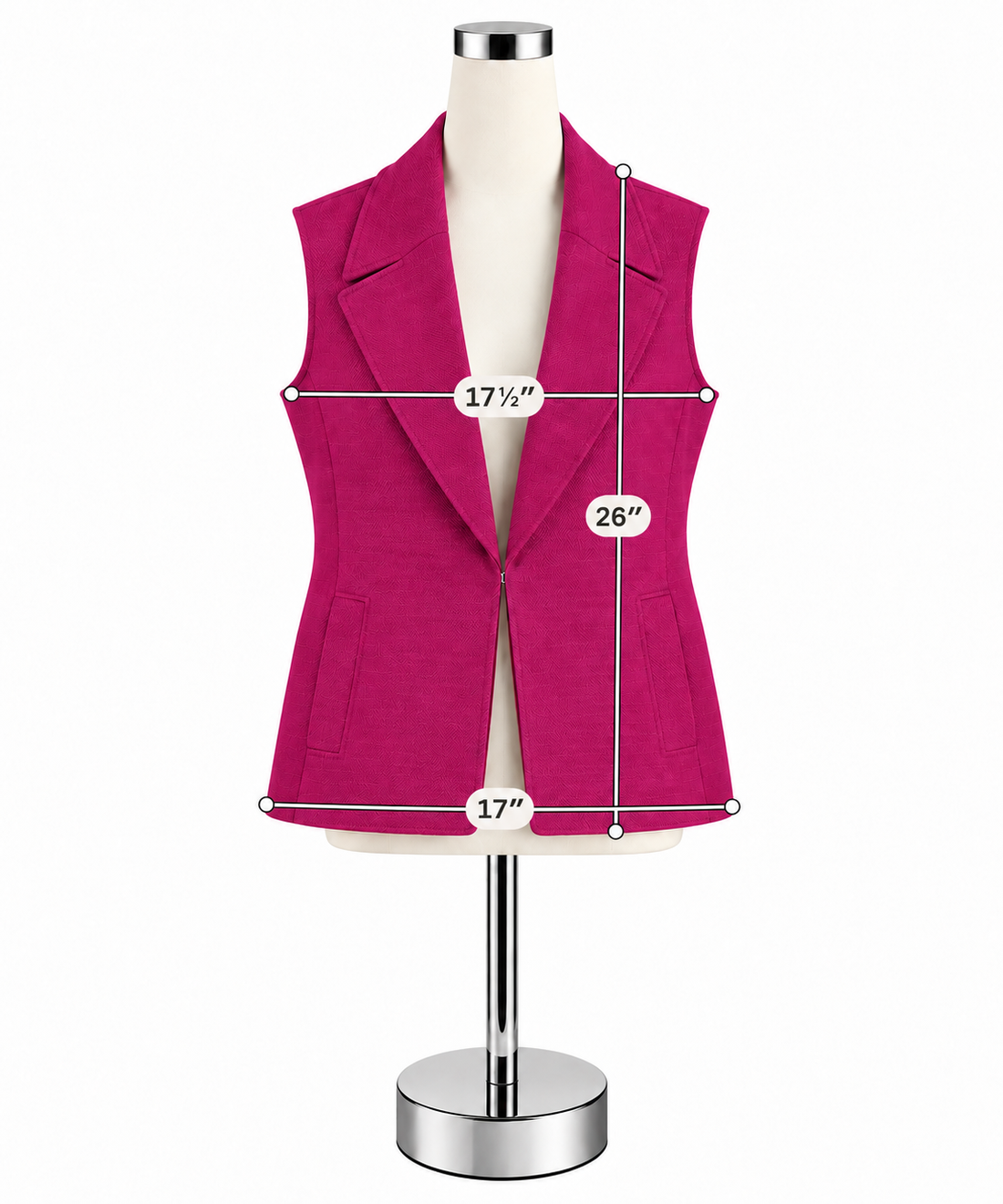 Liz Claiborne Raspberry Pink Notched Lapel Blazer Vest Size 6