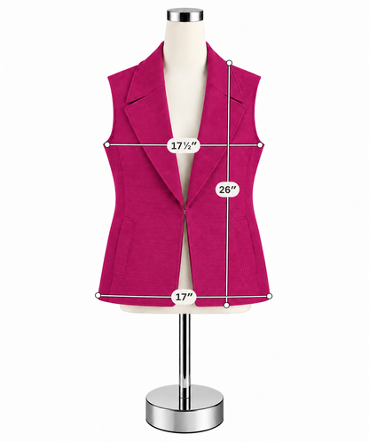 Liz Claiborne Raspberry Pink Notched Lapel Blazer Vest Size 6