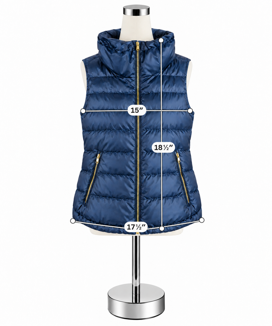 Lilly Pulitzer Hollie Reversible Down Puffer Vest Navy Blue Size Small