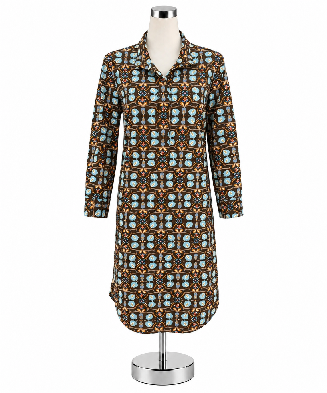 J. McLaughlin Geometric Floral Tunic Shirtdress Size Small