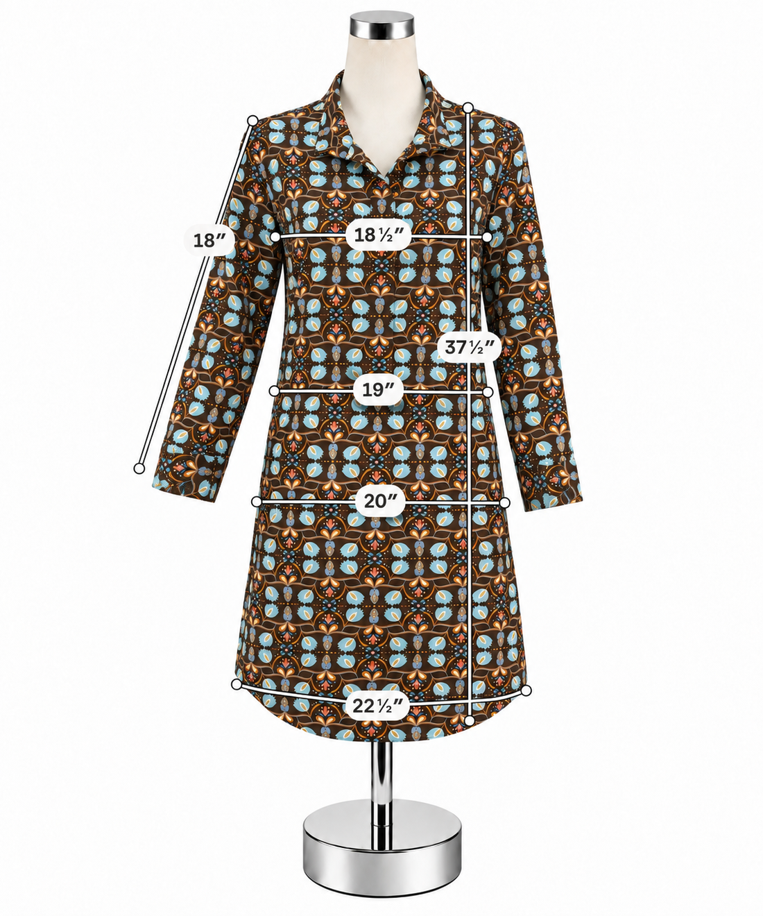 J. McLaughlin Geometric Floral Tunic Shirtdress Size Small