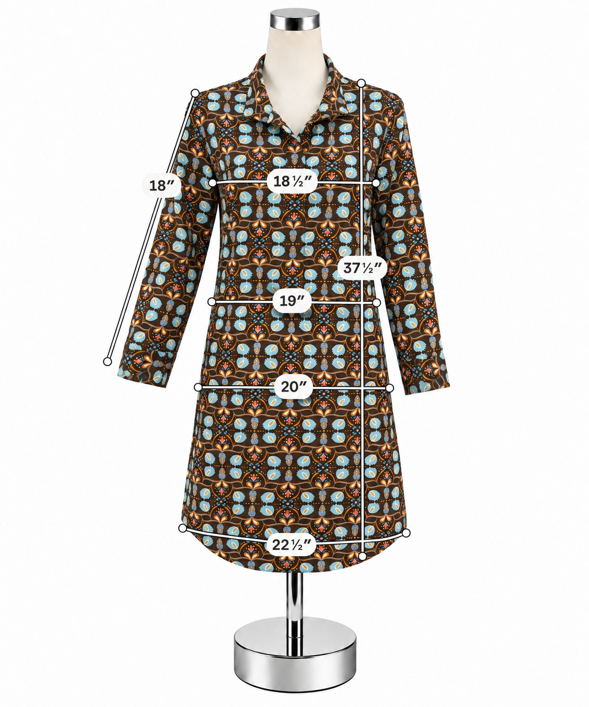 J. McLaughlin Geometric Floral Tunic Shirtdress Size Small