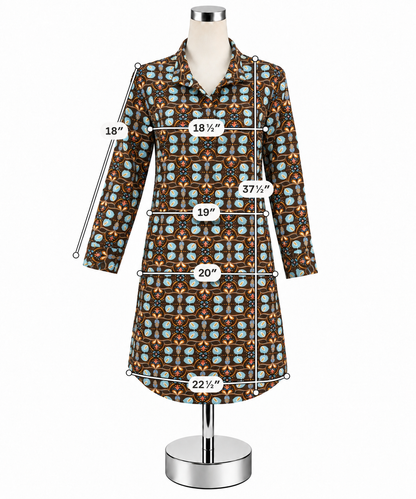 J. McLaughlin Geometric Floral Tunic Shirtdress Size Small