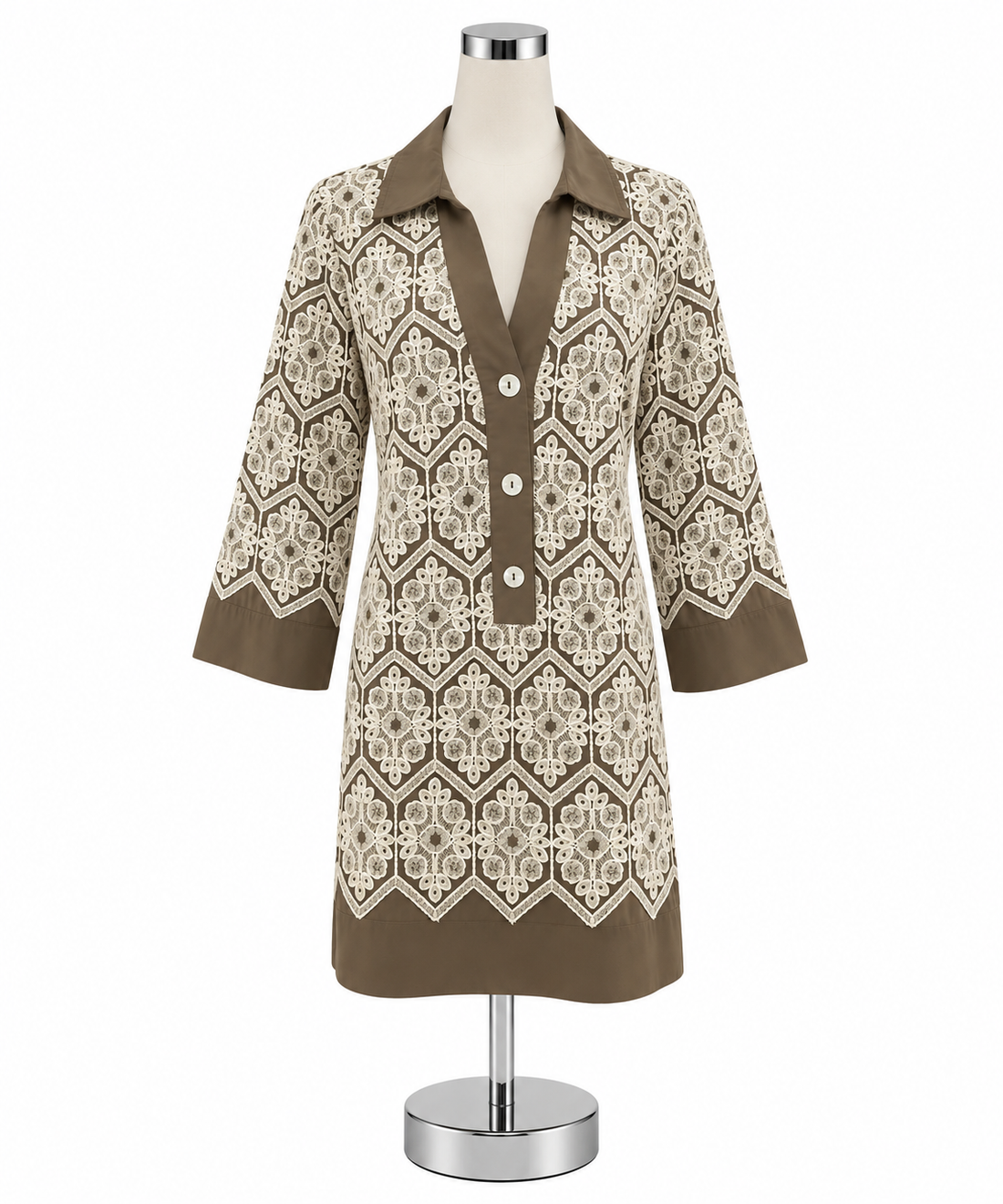 Tuckernuck Kenzo Ivory Crochet Lace Overlay Tunic Dress Size Medium