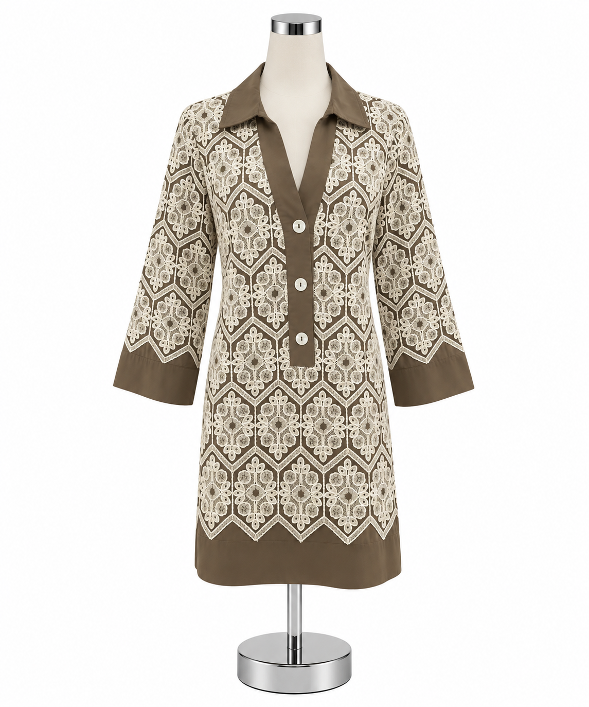 Tuckernuck Kenzo Ivory Crochet Lace Overlay Tunic Dress Size Medium