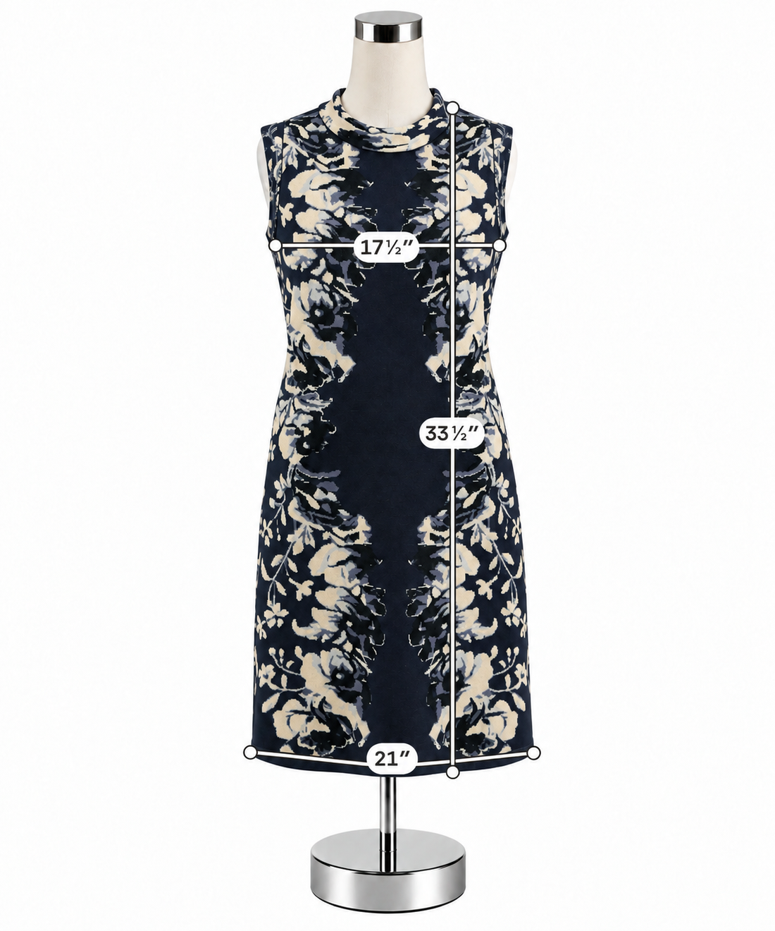 Tuckernuck Hutton Navy &amp; Cream Floral Jacquard Tunic Sweater Dress Size Medium NWT
