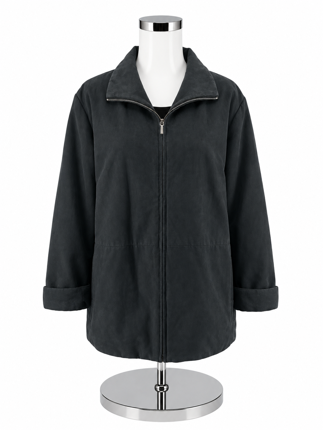 London Fog Black Insulated Zip Front Jacket Coat Womens Size Medium - ONLINE ONLY