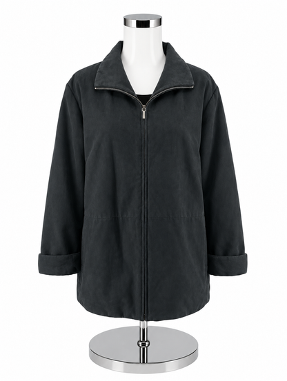 London Fog Black Insulated Zip Front Jacket Coat Womens Size Medium - ONLINE ONLY