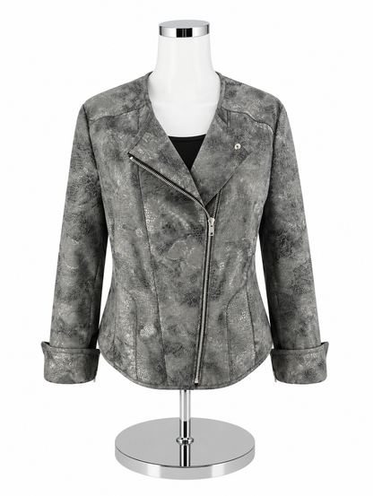 Kenneth Cole New York Snake Print Moto Jacket - Size Medium - ONLINE ONLY