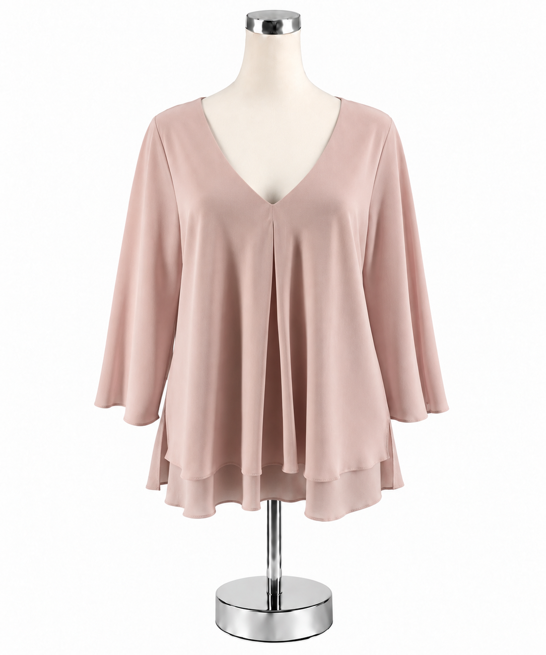 Frank Lyman Blush Pink Flutter Sleeve Chiffon Tunic Top Size 14 - ONLINE ONLY