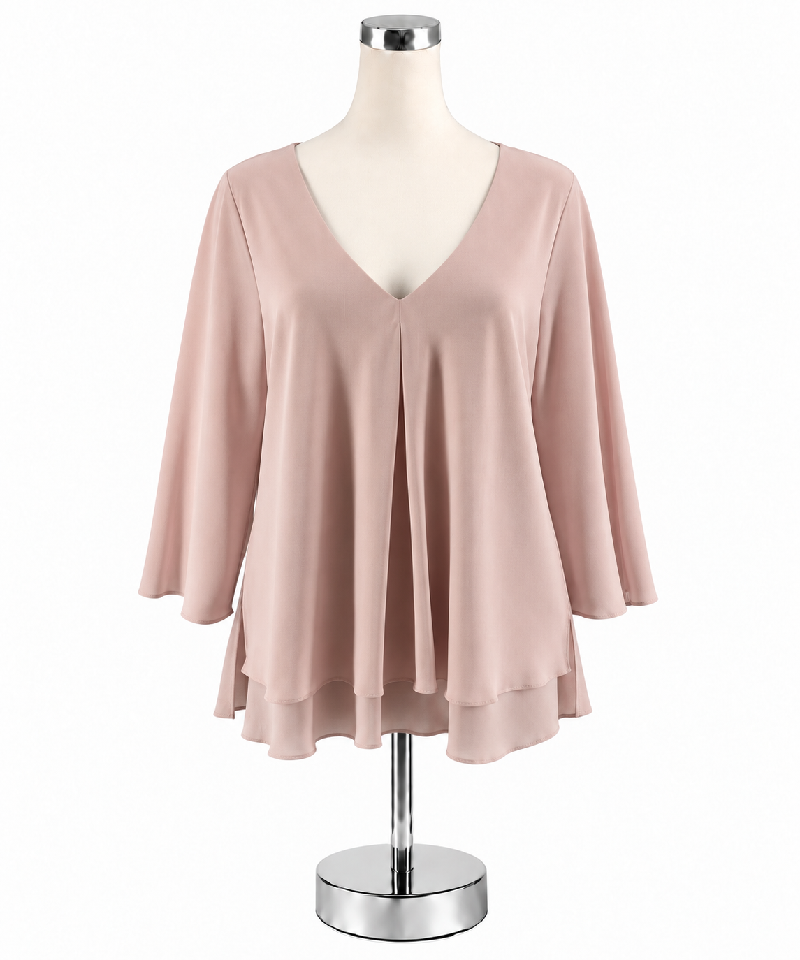 Frank Lyman Blush Pink Flutter Sleeve Chiffon Tunic Top Size 14 - ONLINE ONLY