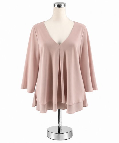 Frank Lyman Blush Pink Flutter Sleeve Chiffon Tunic Top Size 14 - ONLINE ONLY