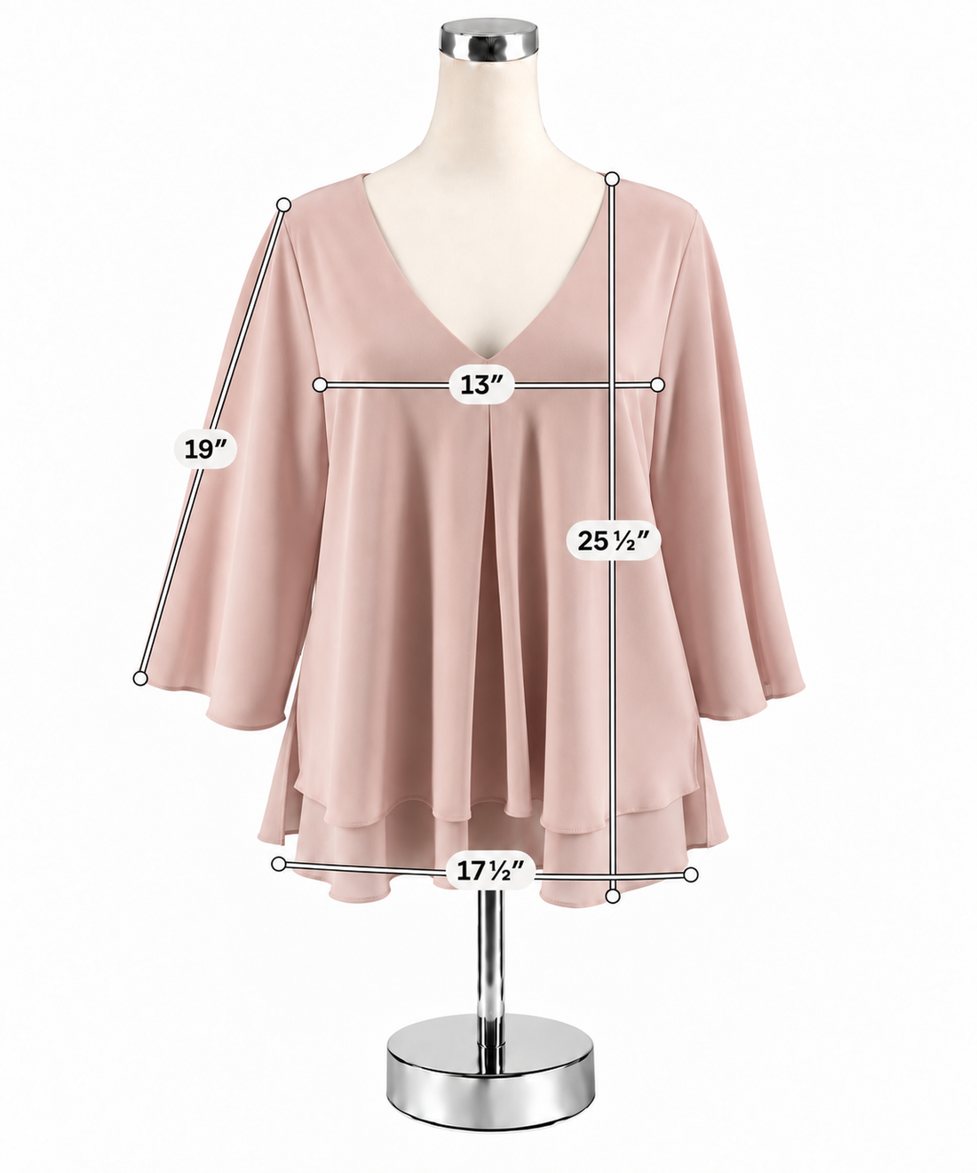 Frank Lyman Blush Pink Flutter Sleeve Chiffon Tunic Top Size 14 - ONLINE ONLY