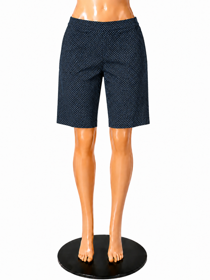 Dana Buchman Superstretch Diamond Print Pull-On Bermuda Shorts Size Medium
