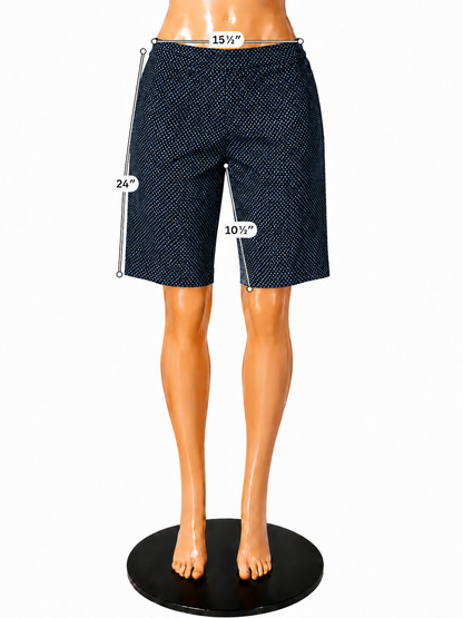 Dana Buchman Superstretch Diamond Print Pull-On Bermuda Shorts Size Medium