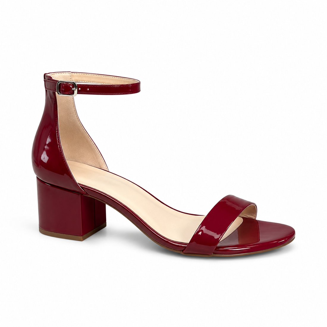 Madden Girl Beella Red Patent Ankle Strap Block Heel Sandals | Size 7 - ONLINE ONLY