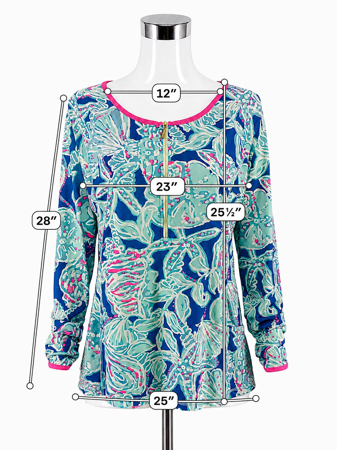 Lilly Pulitzer Luxletic Weekender Half-Zip Pullover Shell of a Time Print Size XL