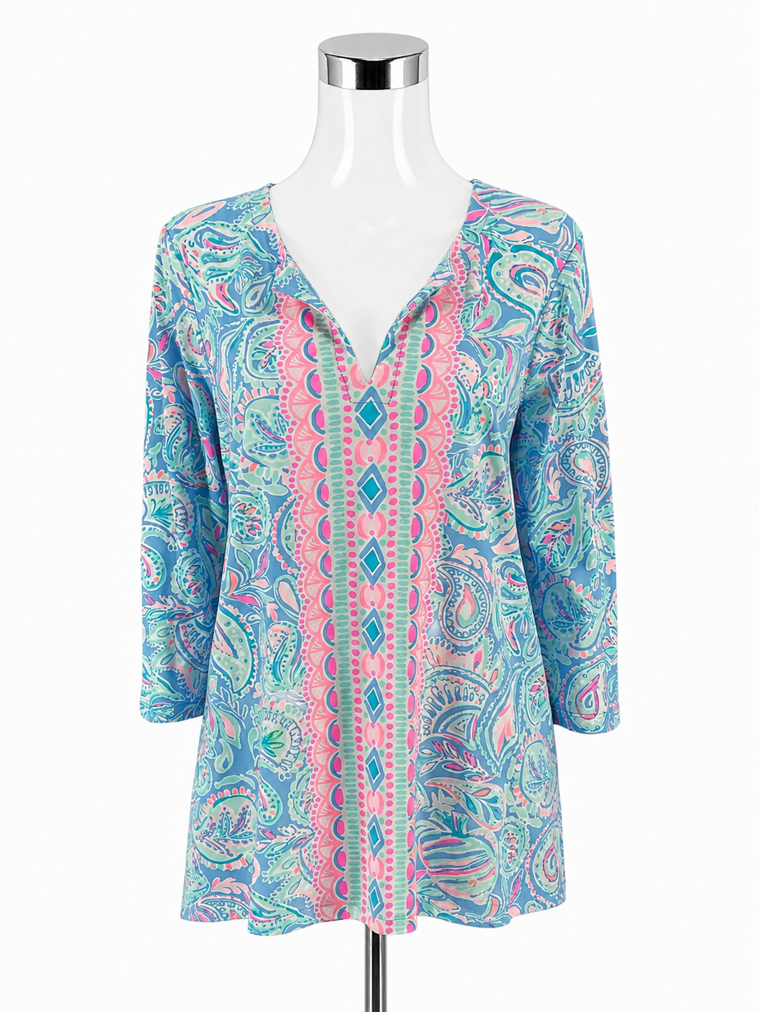 Lilly Pulitzer Amisa Tunic Top Pop Pop Paisley Print NWT Size Large