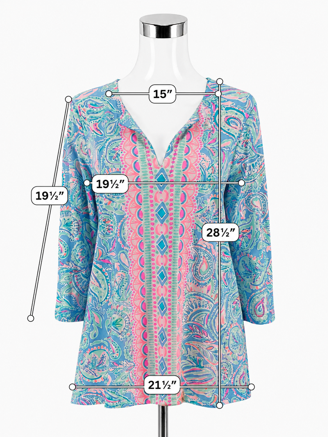 Lilly Pulitzer Amisa Tunic Top Pop Pop Paisley Print NWT Size Large