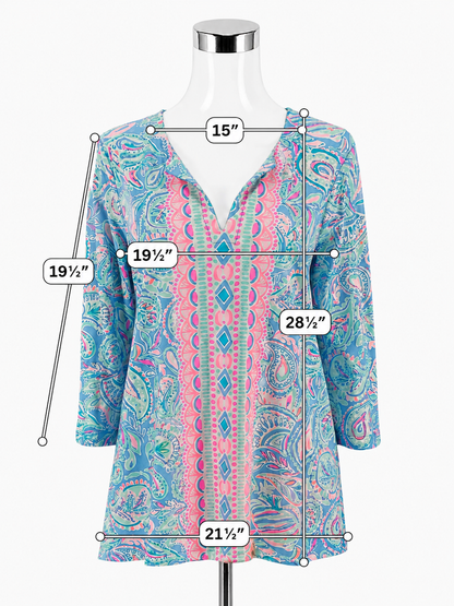 Lilly Pulitzer Amisa Tunic Top Pop Pop Paisley Print NWT Size Large