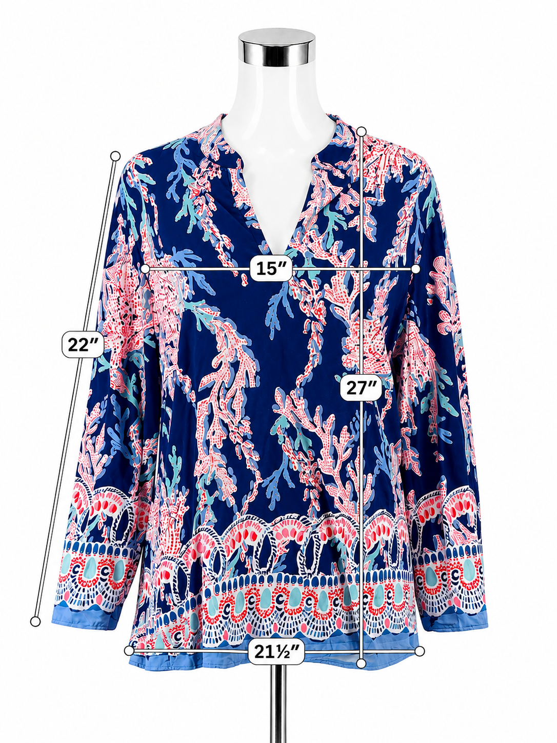 Lilly Pulitzer Tatum Tunic Top Peel and Eat Coral Print Size Large