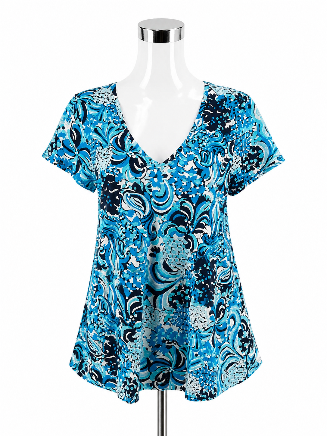 Lilly Pulitzer Michele V-Neck Top in She She Shells Print Size Large
