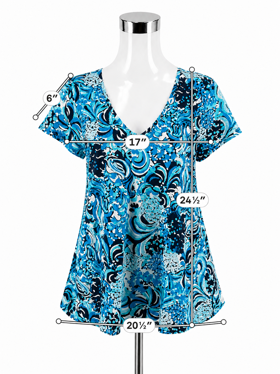 Lilly Pulitzer Michele V-Neck Top in She She Shells Print Size Large