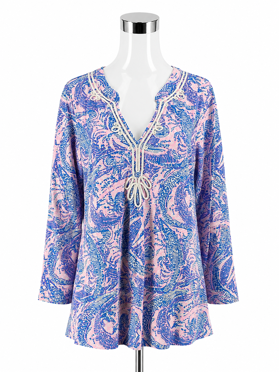 Lilly Pulitzer Nevie Top in Bennet Blue Get Trunky Print Size Large