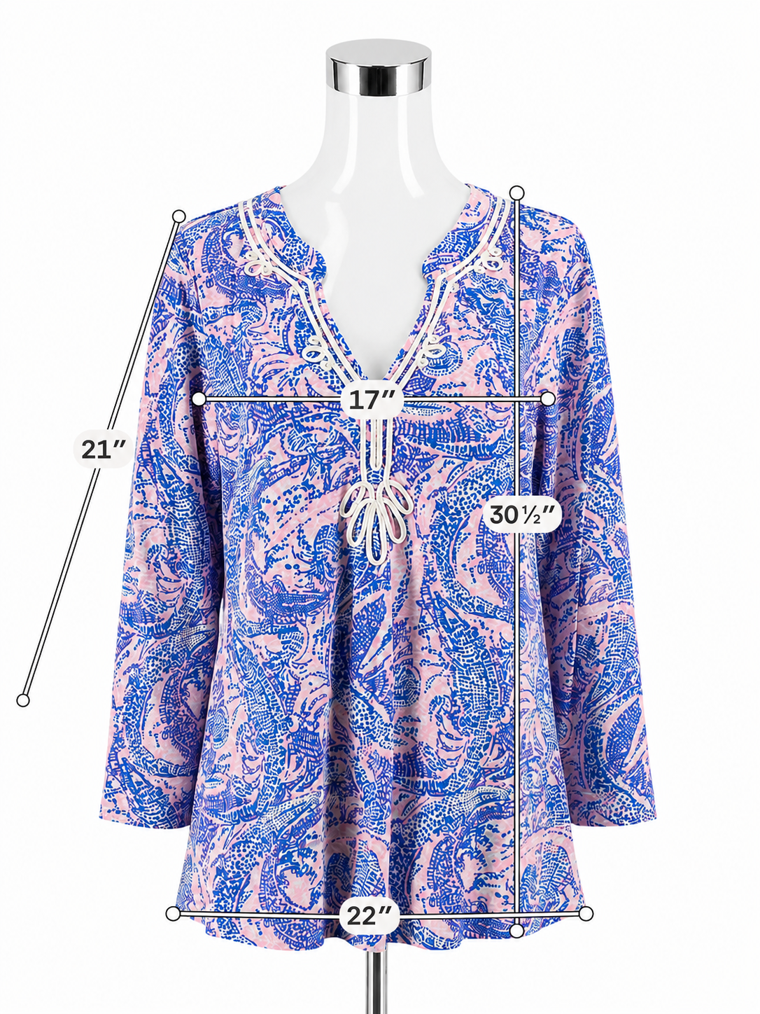 Lilly Pulitzer Nevie Top in Bennet Blue Get Trunky Print Size Large