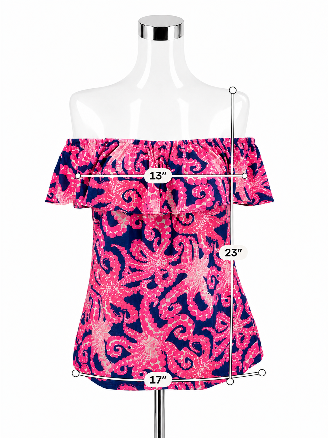Lilly Pulitzer Sloane Off The Shoulder Top Upstairs Downstairs Print Size Large