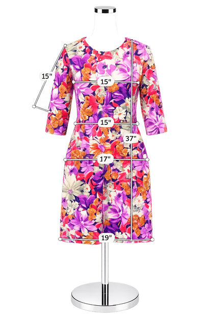 J. McLaughlin Catalina Cloth Floral Sheath Dress Pockets Purple Multi Size Medium