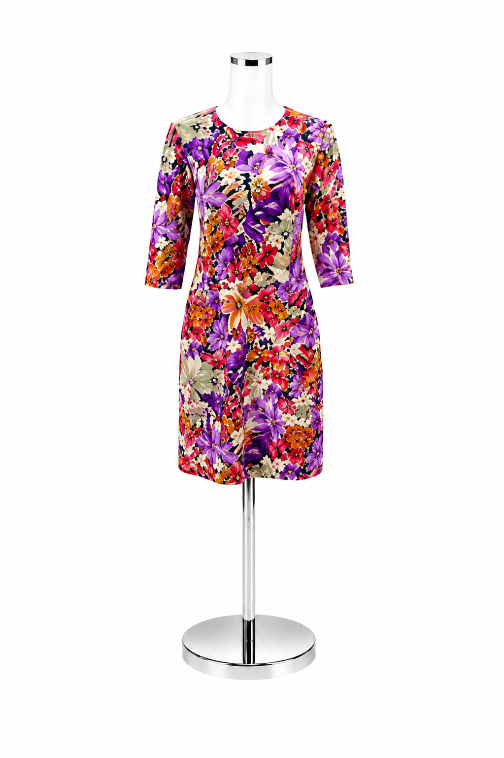 J. McLaughlin Catalina Cloth Floral Sheath Dress Pockets Purple Multi Size Medium