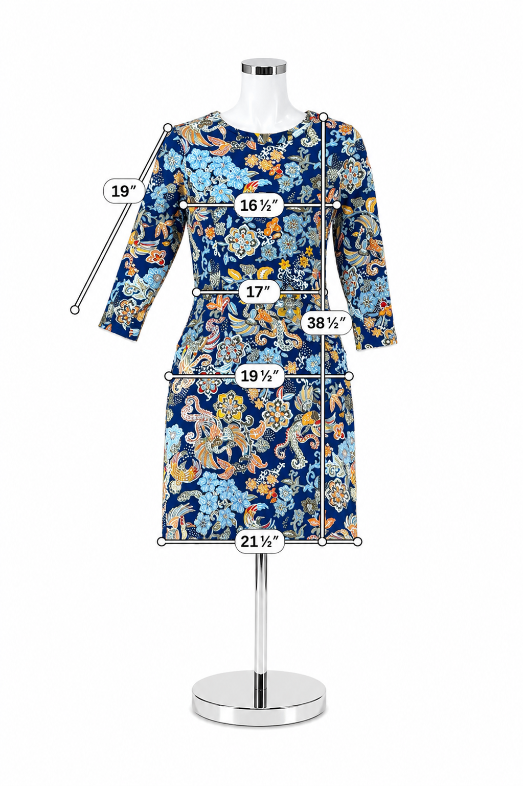J. McLaughlin Catalina Cloth Floral Paisley Sheath Dress Blue Multi Size Medium