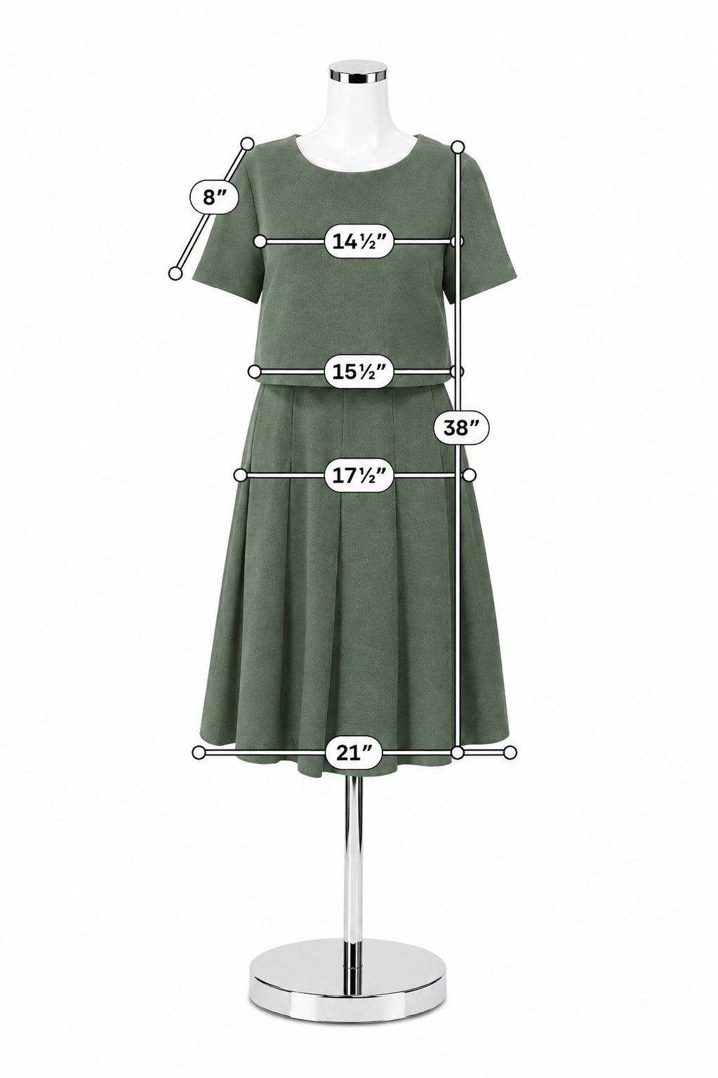 Lafayette 148 New York Green Wool Crepe Pleated Midi Dress Size 6
