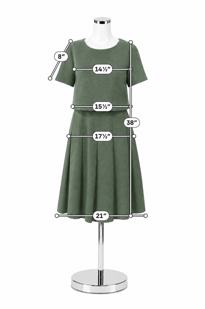 Lafayette 148 New York Green Wool Crepe Pleated Midi Dress Size 6
