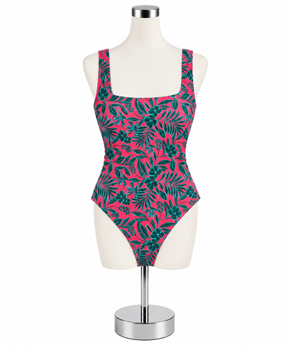 Andie The Mykonos One-Piece Swimsuit Pink Green Floral Size XL NWT - ONLINE ONLY