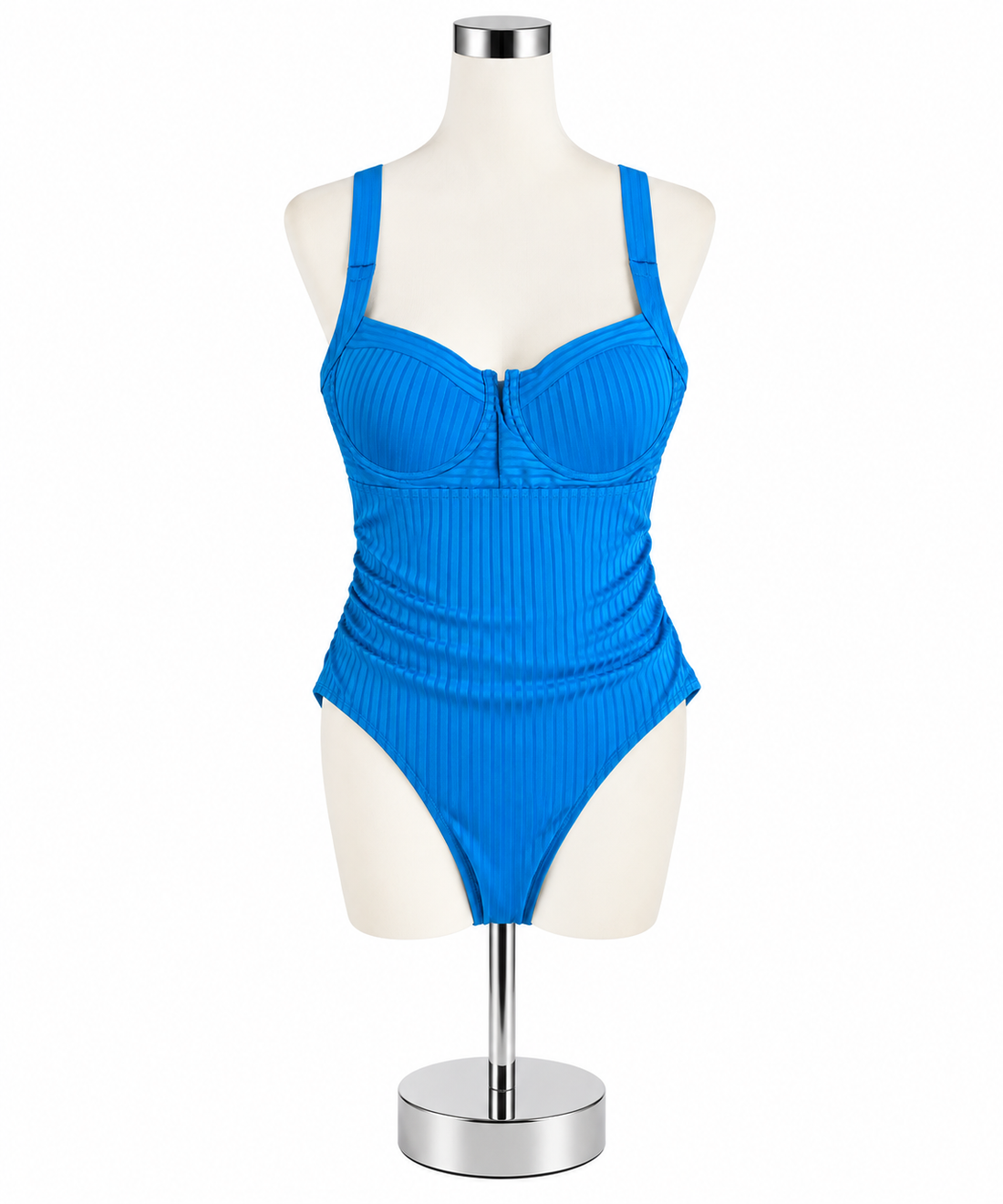 Aumora Cobalt Blue Ribbed Underwire One Piece Swimsuit Size XL NWT - ONLINE ONLY