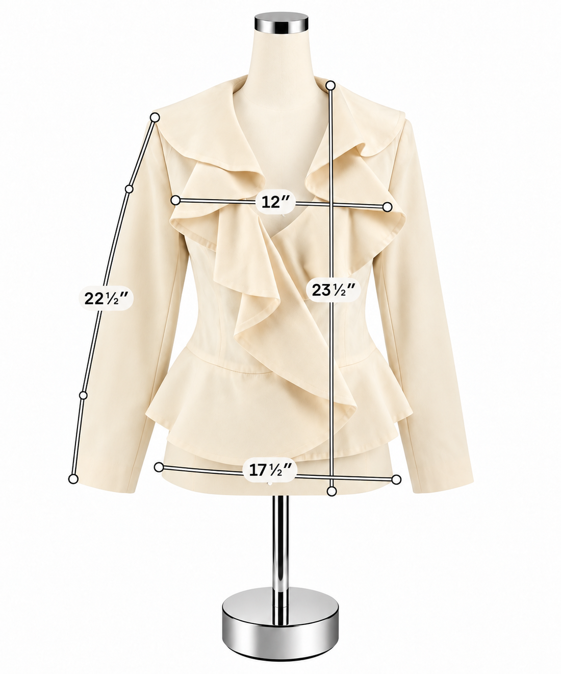 Neiman Marcus Exclusive 100% Silk Waterfall Ruffle Jacket Size 8 NWT