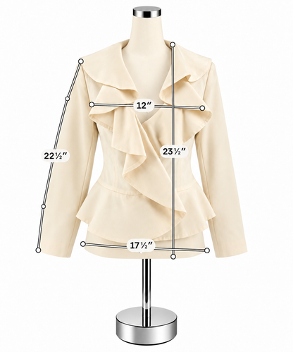 Neiman Marcus Exclusive 100% Silk Waterfall Ruffle Jacket Size 8 NWT