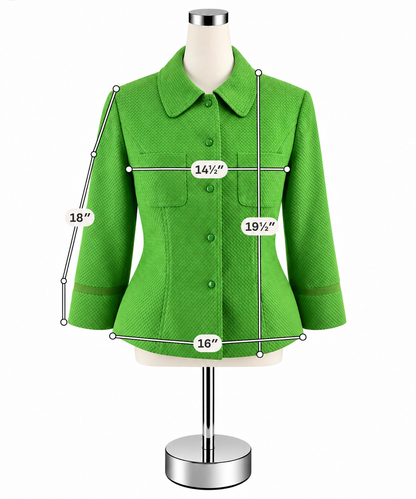 Etcetera Lime Green Micro-Check Peplum Blazer Jacket Size 4