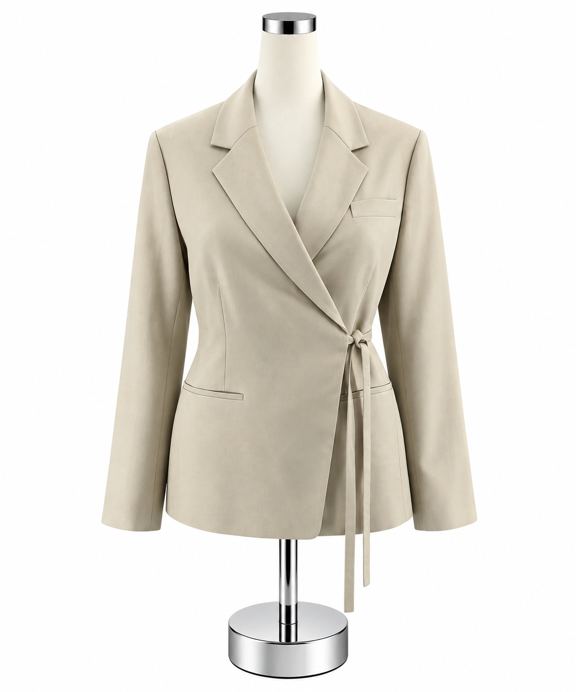 Banana Republic Tan Acetate Tie-Front Wrap Blazer Size 8