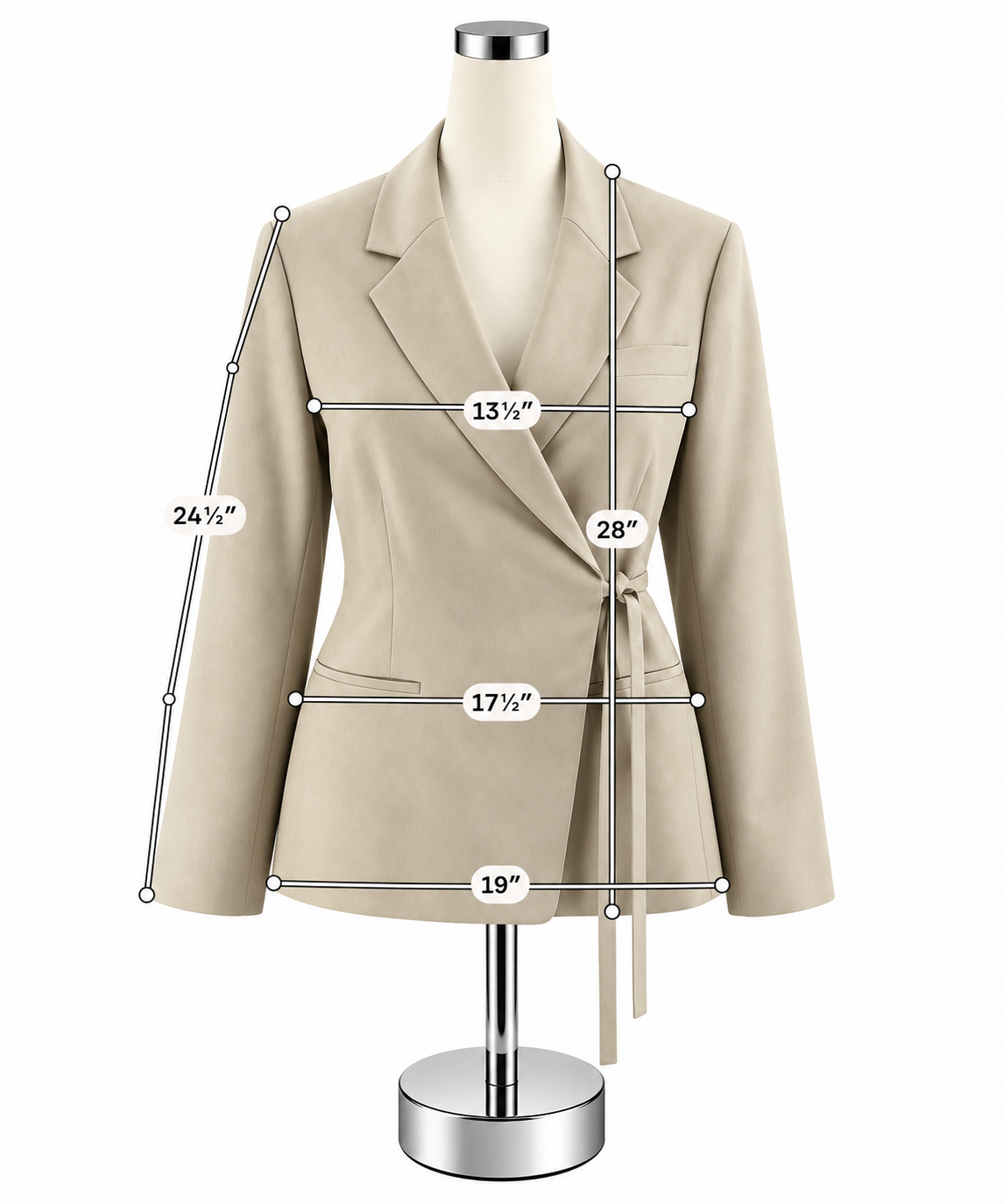 Banana Republic Tan Acetate Tie-Front Wrap Blazer Size 8