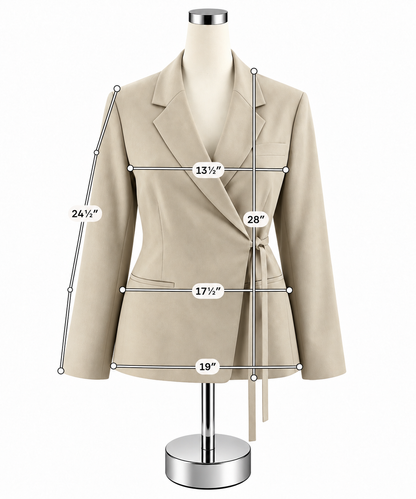 Banana Republic Tan Acetate Tie-Front Wrap Blazer Size 8