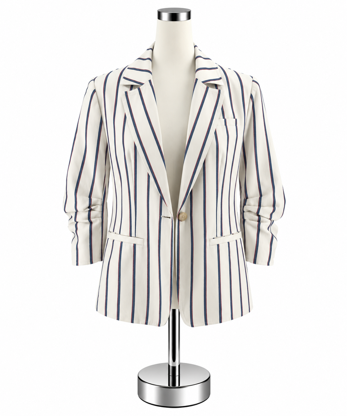 Tyler Boe Striped Cotton Linen Blazer Red White Blue Preppy Size 8