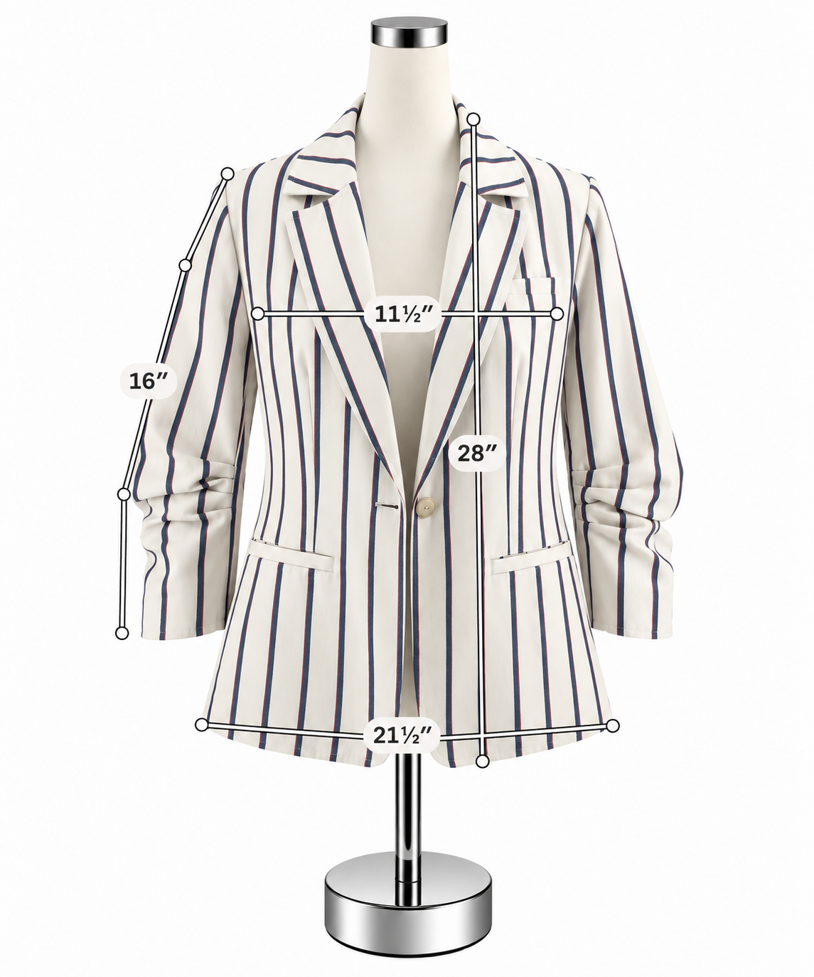 Tyler Boe Striped Cotton Linen Blazer Red White Blue Preppy Size 8