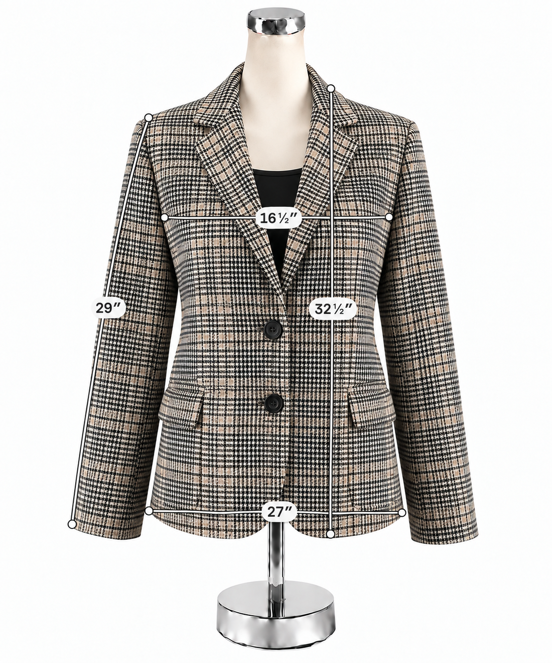 J.McLaughlin Houndstooth Blazer Jacket Tan &amp; Black | Size Medium NWT