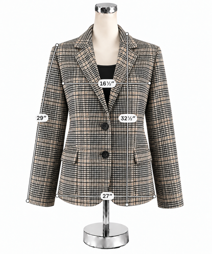 J.McLaughlin Houndstooth Blazer Jacket Tan &amp; Black | Size Medium NWT