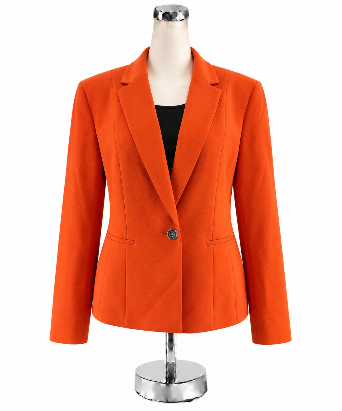Kasper Crepe One-Button Blazer Jacket Size 14 Orange NWT