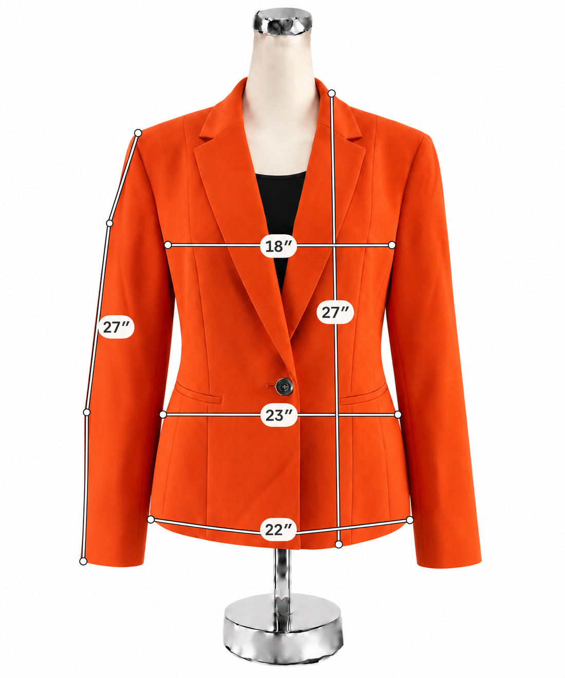 Kasper Crepe One-Button Blazer Jacket Size 14 Orange NWT